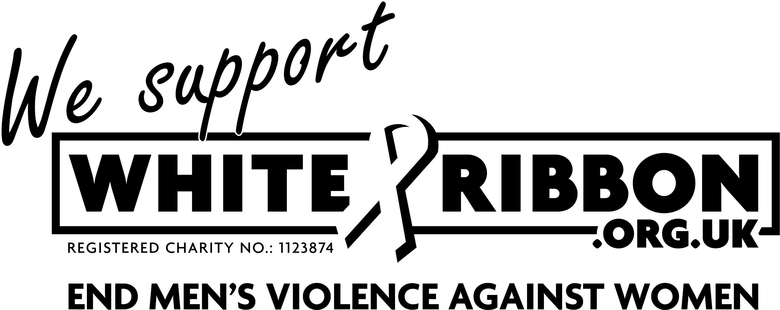 We support logo with tagline registered charity black